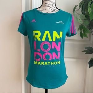 Adidas Running Athletic London Marathon Completion Top Green Sz S
